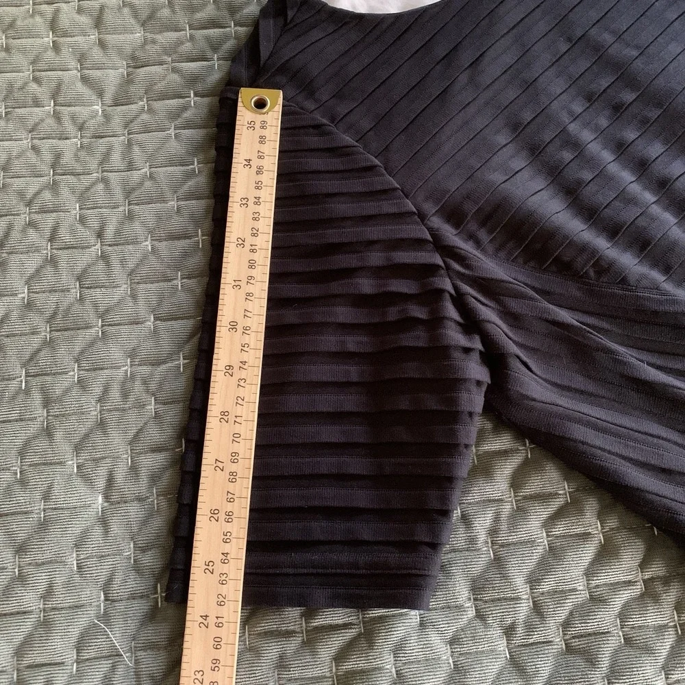 TAHARI ARTHUR S LEVINE PETITE SZ-14P Women's Black Dress 3/4Sleeves-Pleats NWT